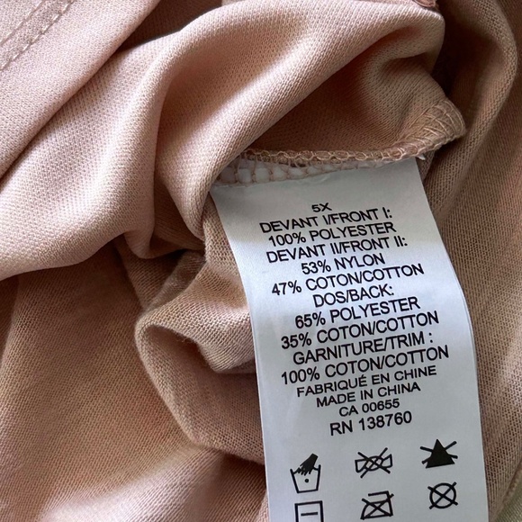 TOP, CROCHET, BLUSH PINK, SZ 5X, CAP SLEEVES, RELAXED FIT, PENNINGTONS, IN ORIGI - Picture 7 of 12